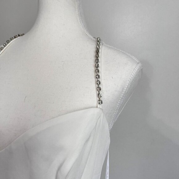 NWT IEENA FOR MAC DUGGAL WHITE RHINESTONE LONG EVENING FORMAL DRESS - 14 - Picture 7 of 15